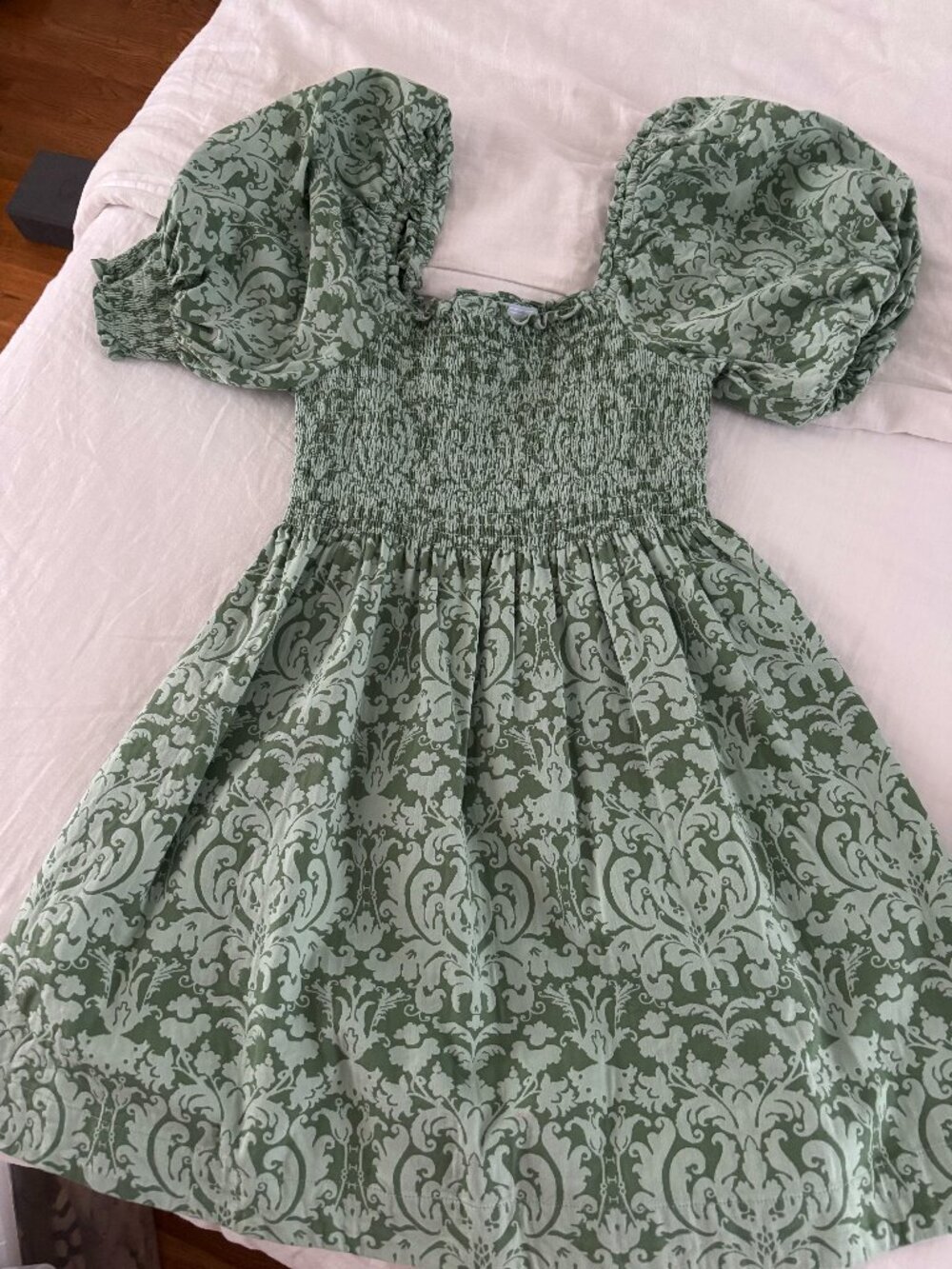 Hill House Home Athena Nap Dress in Green Jacquard